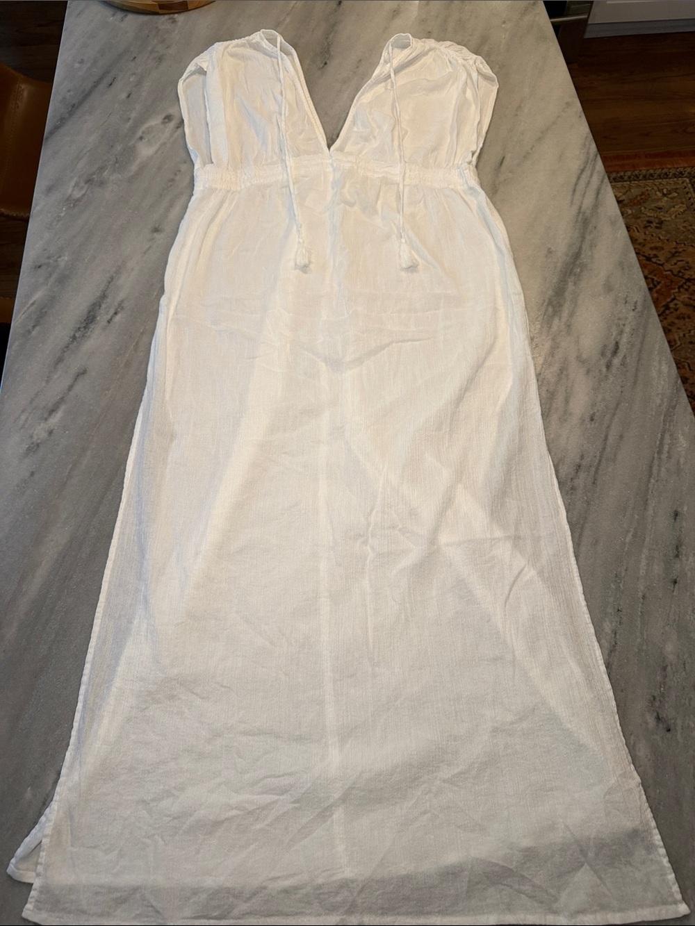 Kona Sol White V-Neck Beach Coverup Dress